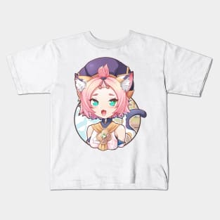 rpg anime cute catgirl Kids T-Shirt